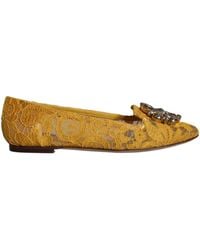 Dolce & Gabbana - Lace Crystal Ballet Flats Loafer Shoes - Lyst