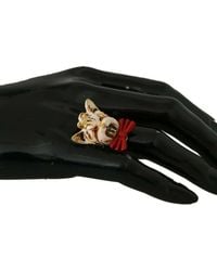 Dolce & Gabbana - Brass Resin Dog Pet Branded Accessory Ring - Lyst