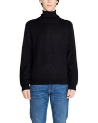 ARMANI EXCHANGE - Black Cotton Turtleneck - Lyst