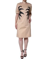 Moschino - Cotton Short Sleeve Knee Length Dress - Lyst