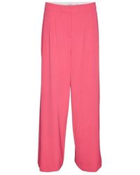 Vero Moda - Pink Polyester Casual Pants - Lyst