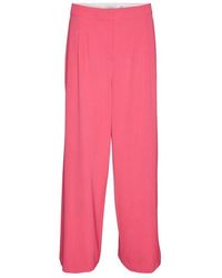 Vero Moda - Pink Polyester Casual Pants - Lyst