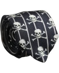 Dolce & Gabbana - Men Black Silk Skull Fantasy Adjustable Tied Necktie Tie - Lyst