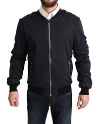 Dolce & Gabbana - Elegant Silk Blend Bomber Jacket - Lyst