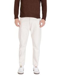 Gianni Lupo - Cream Cotton Relaxed Fit Jeans - Lyst
