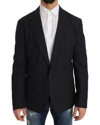 Dolce & Gabbana - Striped Wool Jacket Coat Slim Blazer - Lyst