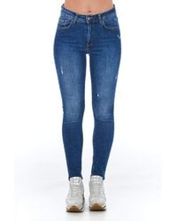 Frankie Morello - Stylish Worn Wash Denim Jeans - Lyst