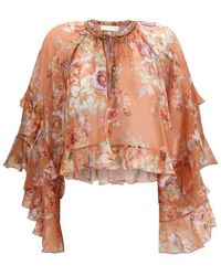 Zimmermann - Multicolor Cotton Blouse - Lyst