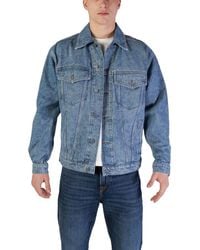BOSS - Light Blue Cotton Denim Jacket - Lyst
