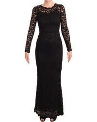 Dolce & Gabbana - Lace Maxi Dress Floral Evening Gown - Lyst