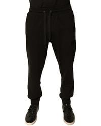 Dolce & Gabbana - Black Cotton Jogger Men Sweatpants Pants - Lyst