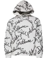 Dolce & Gabbana - White Logo Cotton Hooded Sweatshirt Sweater - Lyst