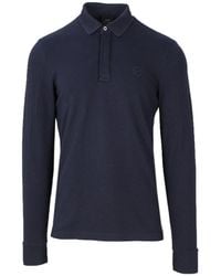 ARMANI EXCHANGE - Blue Cotton Polo Shirt - Lyst