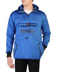 GEOGRAPHICAL NORWAY Solid Color Half Ziped Bomber Jacket in Blue for Men |  Lyst