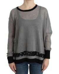 CoSTUME NATIONAL - Embellished Asymmetric Sweater Gray Sig12049 - Lyst