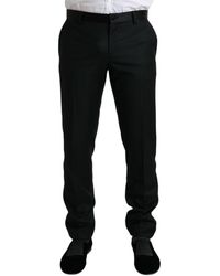 Dolce & Gabbana - Black Wool Slim Fit Formal Trouser Dress Pants - Lyst