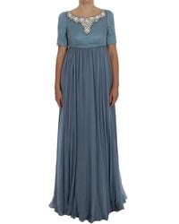 Dolce & Gabbana - Silk Crystal Sheath Gown Ball Dress - Lyst