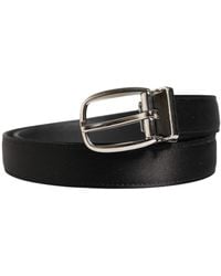 Dolce & Gabbana - Canvas Leather Logo Metal Buckle Belt - Lyst