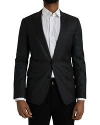 Dolce & Gabbana - Stripe Martini Single Breasted Coat Blazer - Lyst