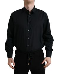 Dolce & Gabbana - Black Cotton Collared Formal Dress Shirt - Lyst