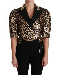 Dolce & Gabbana - Gorgeous Blazer Jacket With Leopard Pattern And Floral Collar - Lyst