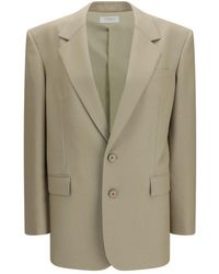 Saint Laurent - Beige Wool Oves Aries Blazer - Lyst