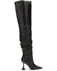 AMINA MUADDI - Black Calf Leather Bos Taurus Over The Knee - Lyst