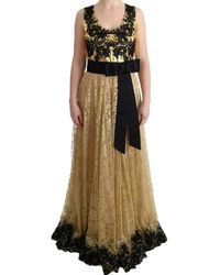 Dolce & Gabbana - Black Floral Lace Dress - Lyst