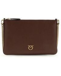 Pinko - Bordeaux Calf Leather Bos Taurus Shoulder Bag - Lyst