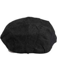 Dolce & Gabbana - Men Black Cotton Flat Cloth Newsboy Cap Hat - Lyst