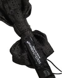 Dolce & Gabbana - Men Black Paisley Silk Adjustable Neck Papillon Bow Tie - Lyst