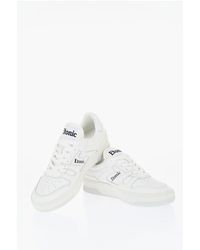 Etonic - Solid Color Leather Low Top Sneakers With Contrasting Logo - Lyst