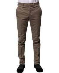 Bencivenga - Brown Cotton Tapered Formal Dress Pants - Lyst