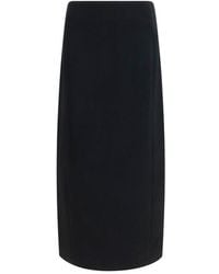 KHAITE - Black Acetate Long Skirt - Lyst