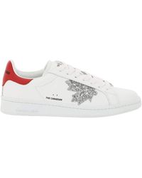 DSquared² Leather Trainers With Glittered D2 Leaf - Multicolour