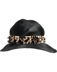 Dolce & Gabbana - Straw Crystal Embellished Wide Brim Hat - Lyst