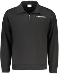 Superga - "black Cotton Men's Sweatshirt With Half Zip And Pockets" - Lyst