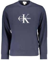 Calvin Klein - Blue Cotton Men's Sweatshirt - Lyst