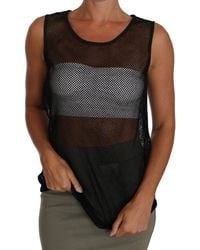 Dolce & Gabbana - Elegant Mesh Sleeveless Blouse Top - Lyst