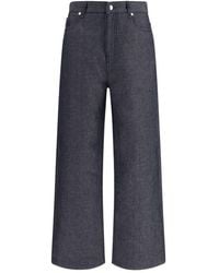 Fendi - Blue Linen Relaxed Fit Jeans - Lyst