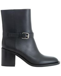 Burberry - Brown Leather Ankle Boots - Lyst
