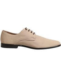 Dolce & Gabbana - Beige Canvas Derby Lace Up Dress Men Shoes - Lyst