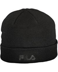 Fila - Black Polyacrylic Men's Cap - Lyst