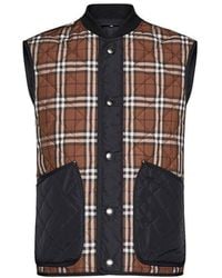 Burberry - Brown Polyester Sleeveless Jacket - Lyst