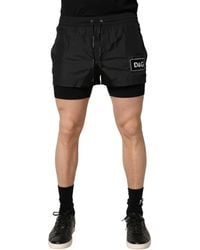 Dolce & Gabbana - Black Polyester Drawstring Men Shorts Swimwear - Lyst