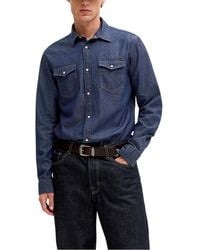 Jack & Jones - Blue Denim Shirt - Lyst