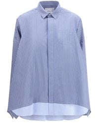 Sacai - Blue Cotton Pattern Shirt - Lyst