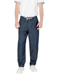 Replay - Blue Cotton Pant - Lyst