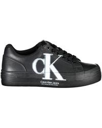 Calvin Klein - Black Leather Sneaker - Lyst