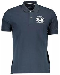 La Martina - Blue Cotton Polo Shirt - Lyst